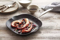 Pan-à-moi poêle à griller en fonte avec revêtement excalibur 28x28x3.5cm