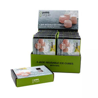 Set of 4 jade reusable ice cubes pink with satchel