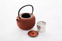 Cast iron teapot with internal enamel coating 1L Burnt Orange