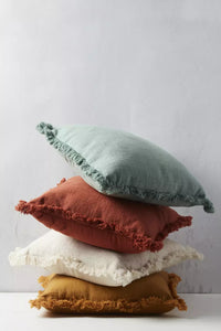 Sierkussen uit 100% gerecycleerd katoen wit