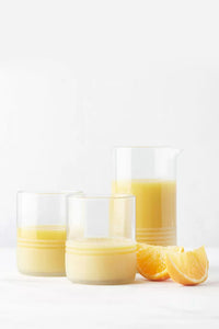 Set van karaf en 2 glazen uit upcycled glas helder