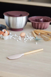 Silicone spatula with bamboo handle old rose