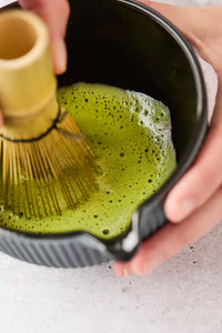 4-piece cast iron matcha set with bowl, holder, whisk and spoon