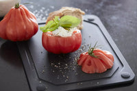 Wood fiber cutting board with juice groove black 37x27.5cm FSC®