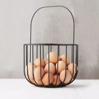 Wire fruitmand met handvat zwart