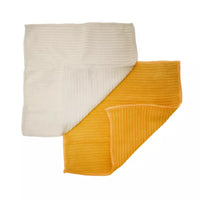 Set de 2 chiffons en microfibre jaune/gris 24x24cm