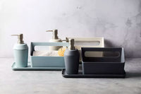 Sink organizer in bamboo fiber dark grey